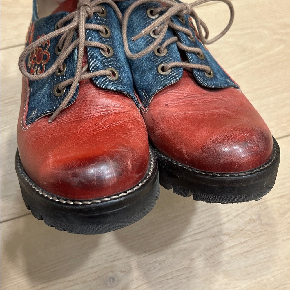 Dromedaris Whimsy Flowers Kiara Lug Sole Oxford Size 39 - Picture 15 of 16